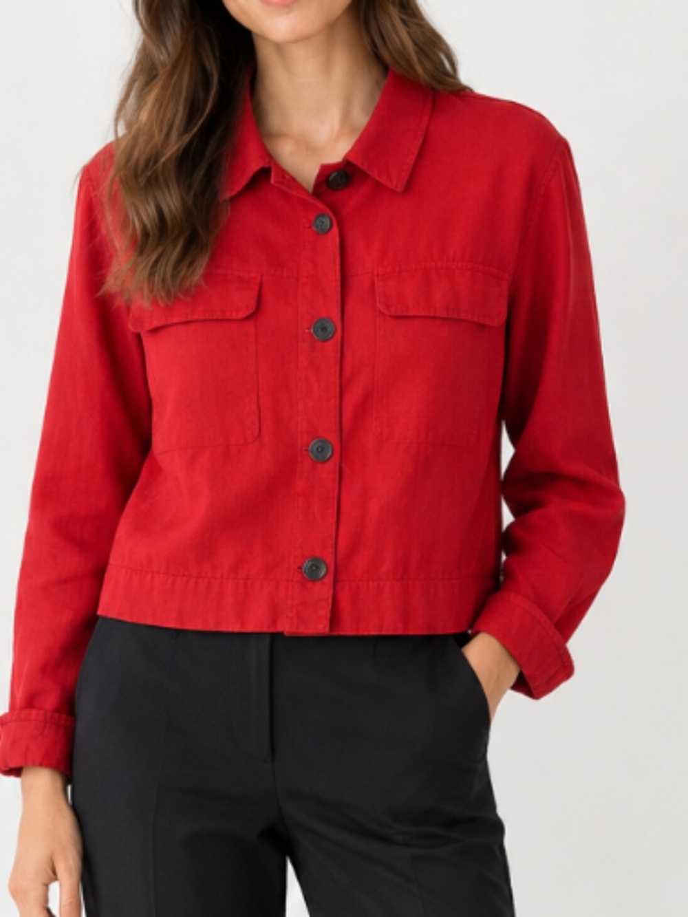 Ci Sono Burnt Orange Button Down Jacket M